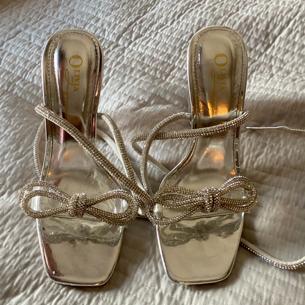 Silver high heels